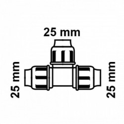 T-Stück, 25 mm, Klemmfitting für HDPE
