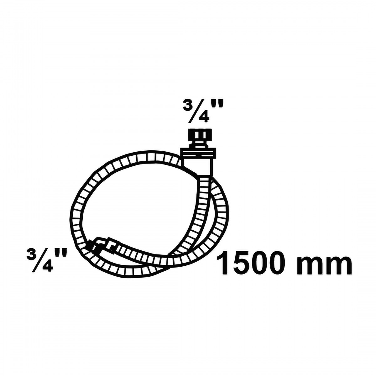 WAS Sicherheits-Zulaufschlauch, 3/4"IG x 1,5 m x 3/4"IG, 10bar/90°C