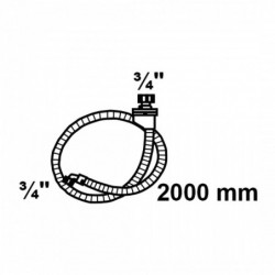 WAS Sicherheits-Zulaufschlauch, 3/4"IG x 2 m x 3/4"IG, 10bar/90°C