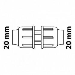 Verbindungsstück, 20 mm, Klemmfitting für HDPE