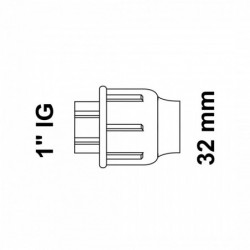 Übergangsstück, 32 mm auf 1" IG, Klemmfitting für HDPE