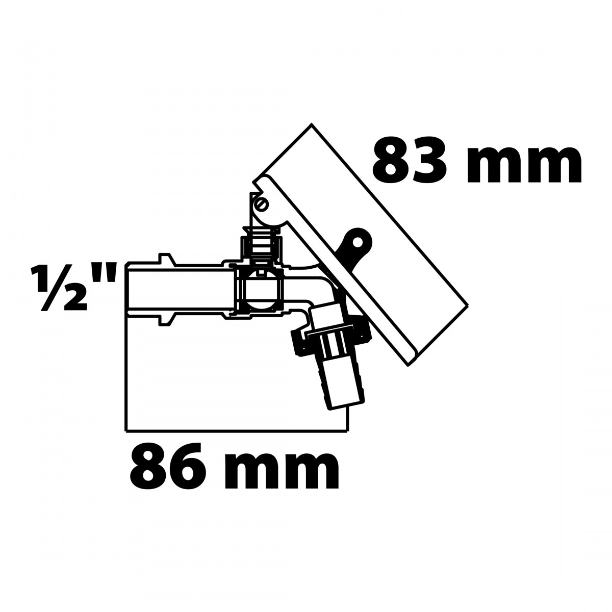 Kugel-Auslaufhahn 1/2"AG x 3/4"AG x 1/2T, abschließbar