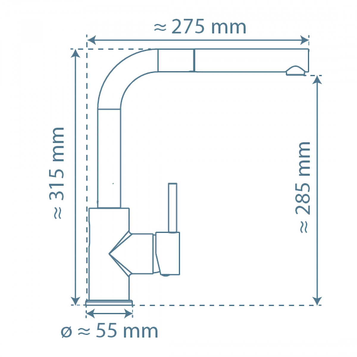 VITAL Sensor-Spültischarmatur, Chrom, herausziehbarer Auslauf