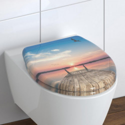 Duroplast WC-Sitz SUNSET SKY, mit Absenkautomatik und Schnellverschluss