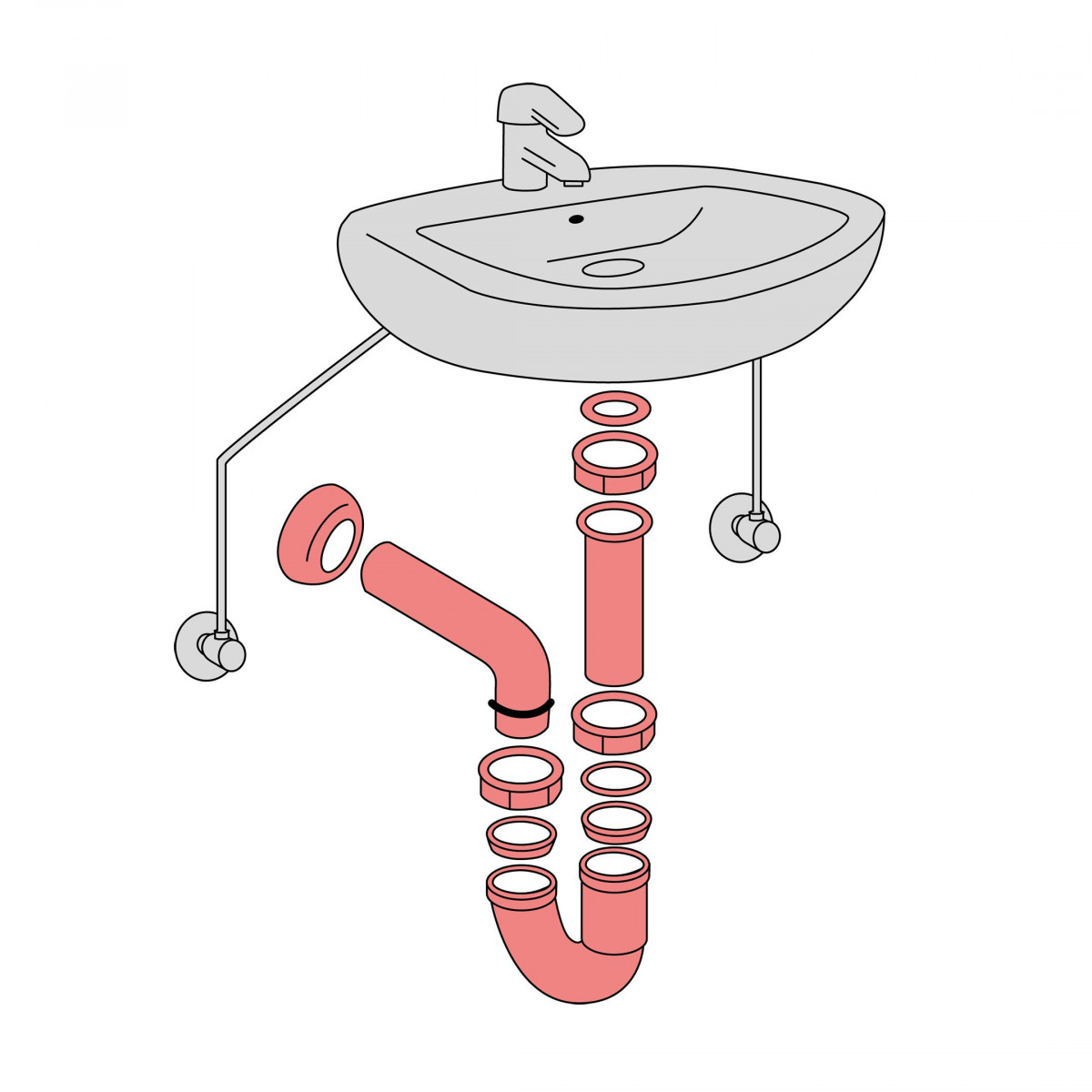 ECO-SAVE KS Röhrensiphon, Grau, 1 1/4" x 32 mm, Siphons, wasseranschluss