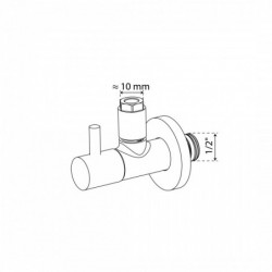 Universal Eckventil mit Schnellverschluss in Chrom