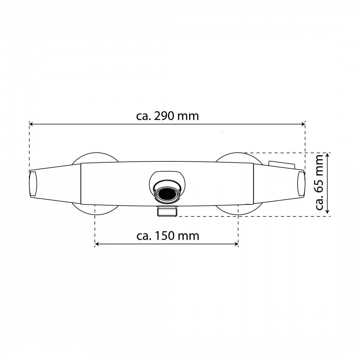 Wannenfüllthermostat T2, Schwarz matt