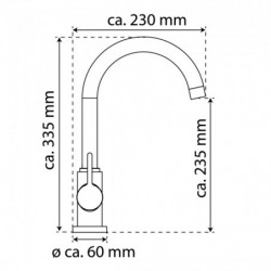 Küchenarmatur K3, Schwarz matt, Niederdruck