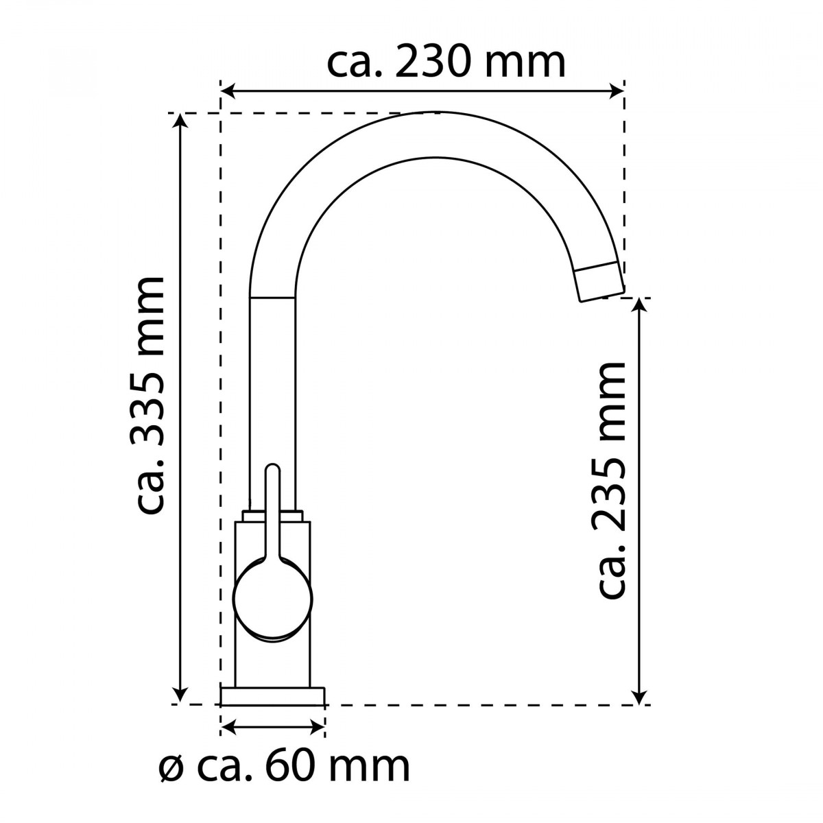 Küchenarmatur K3, Schwarz matt, Niederdruck