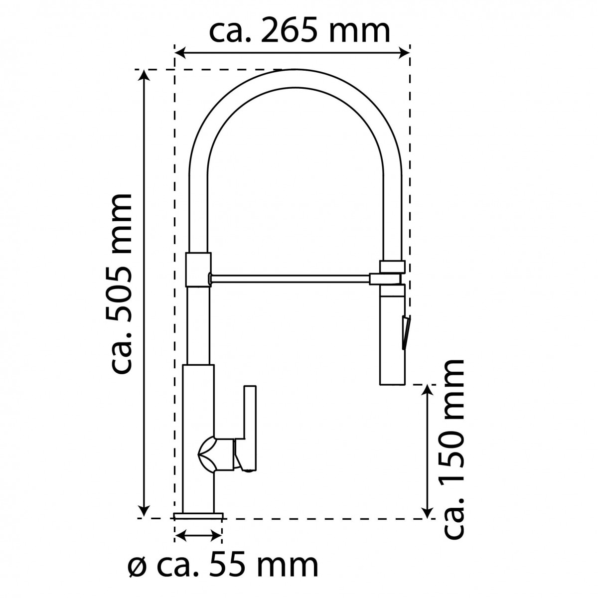 Küchenarmatur K4, Graphit matt, Hochdruck