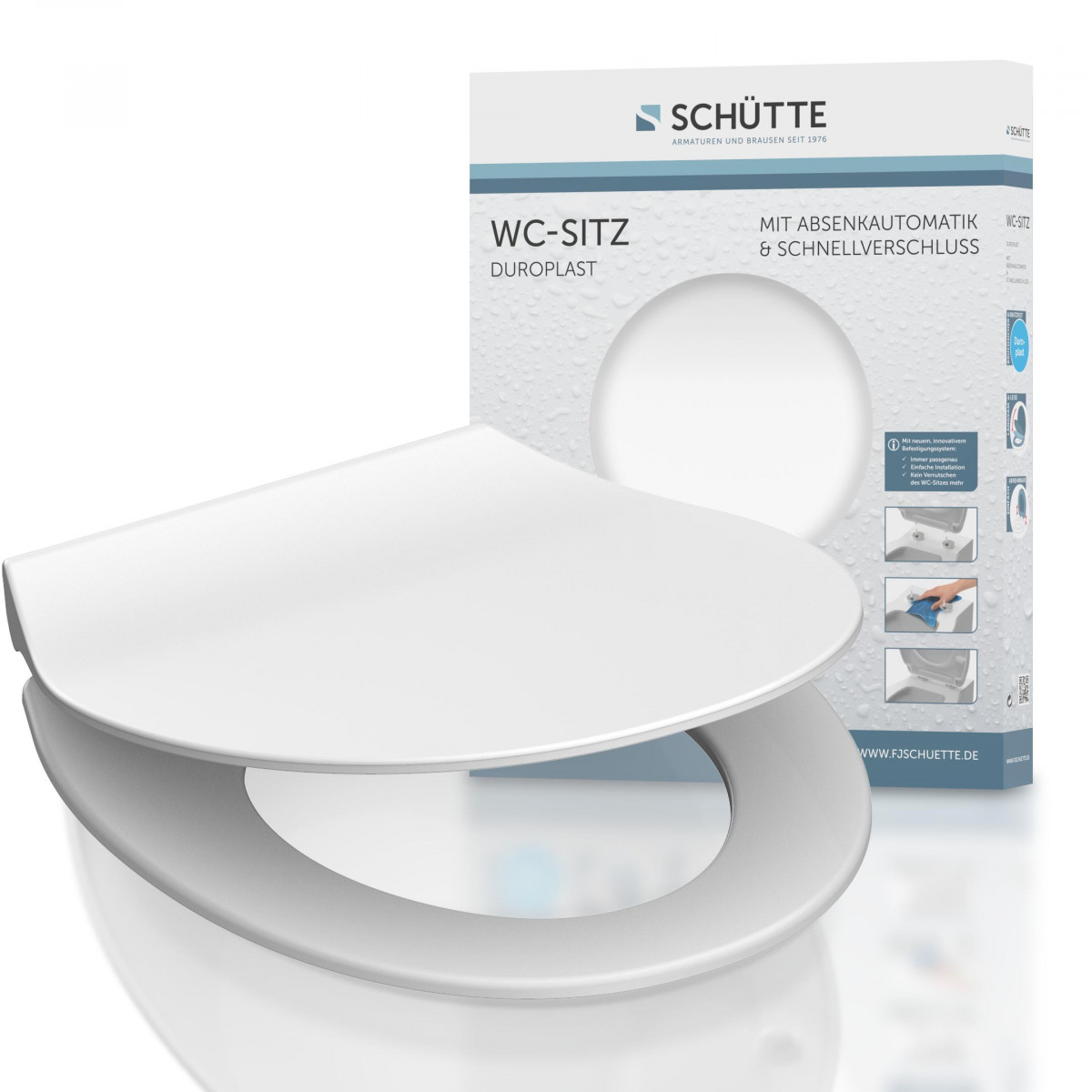 Duroplast WC-Sitz SLIM White, mit Absenkautomatik und Schnellverschluss