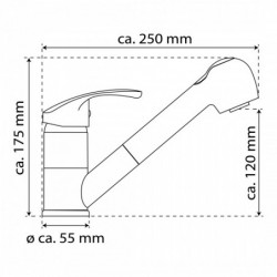 Küchenarmatur WK 7 Chrom, mit herausziehbarer Geschirrbrause