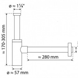 Design-Flaschensiphon, Schwarz, 1 1/4\" x 32 mm"