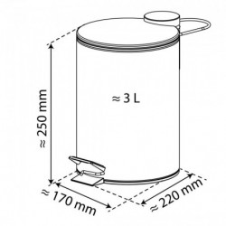 Kosmetik-Treteimer, Mülleimer 3 l, Edelstahl mit Absenkautomatik