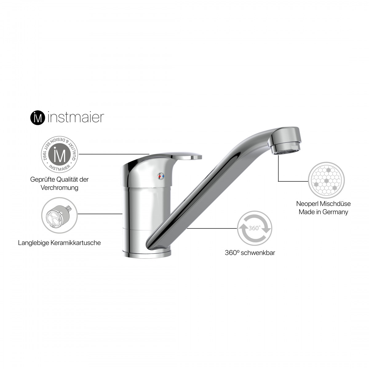 Küchenarmatur K1, Chrom, Hochdruck