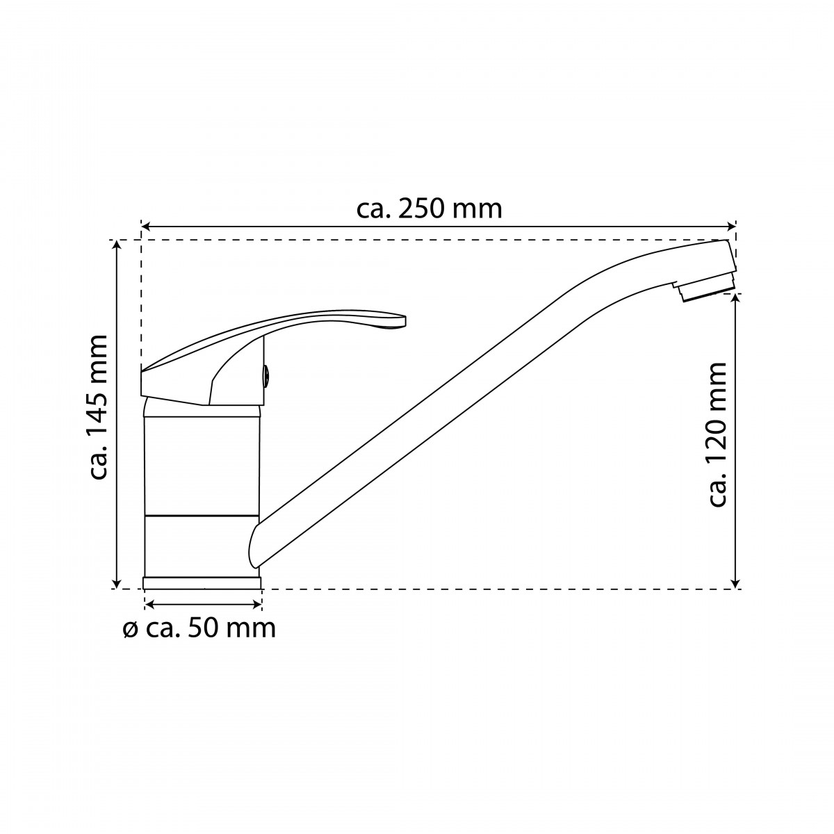 Küchenarmatur K1, Chrom, Niederdruck