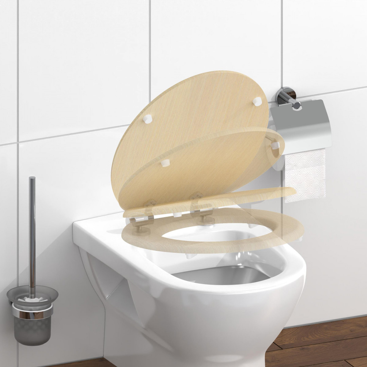 MDF WC-Sitz NATURAL WOOD, mit Absenkautomatik