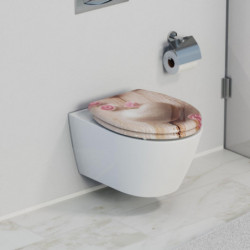 Duroplast WC-Sitz ROMANTIC, Herz Motiv, mit Absenkautomatik und Schnellverschluss