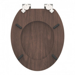 MDF WC-Sitz DARK WOOD, mit Absenkautomatik