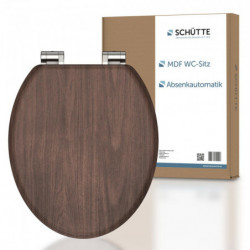 MDF WC-Sitz DARK WOOD, mit Absenkautomatik