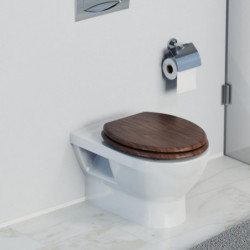 MDF WC-Sitz DARK WOOD, mit Absenkautomatik