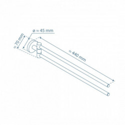 LONDON Handtuchhalter zweiarmig, Chrom