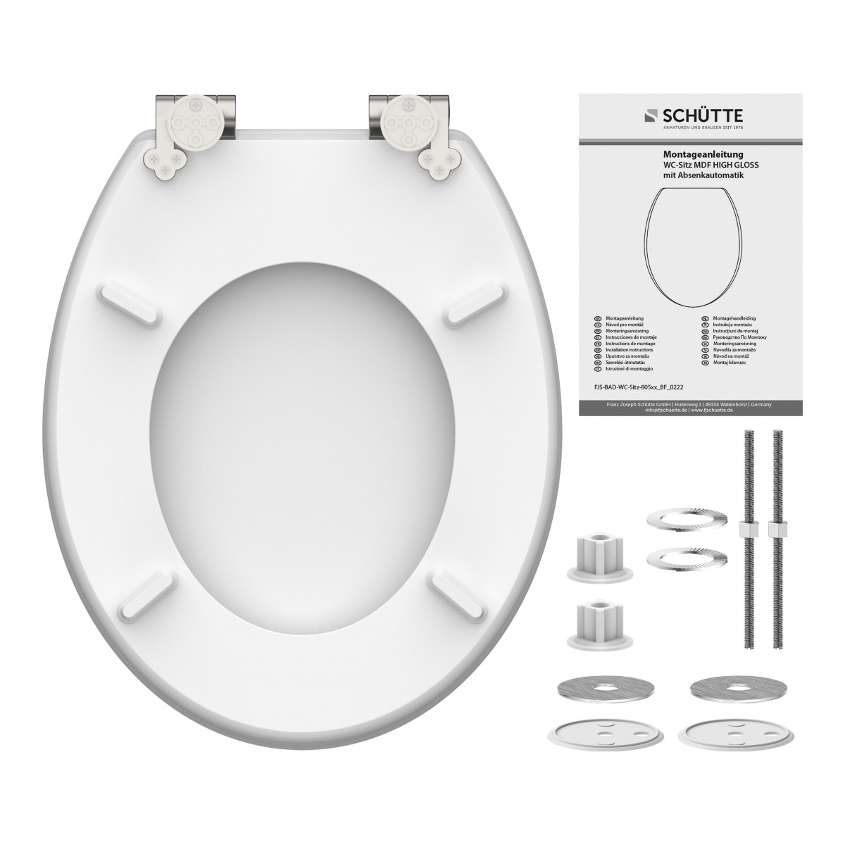 MDF High Gloss WC-Sitz mit Herz Motiv, SHELL HEART, mit Absenkautomatik