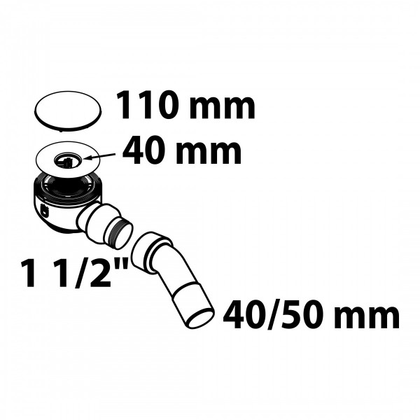 Dusch-und Wannenablauf 90mm, Chrom