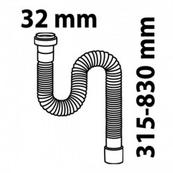 KS Flex-Röhrensiphon, Weiß, 1 1/4\" x 32 mm, Siphons, wasseranschluss"