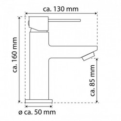 CALVINO Waschtischarmatur, Schwarz matt