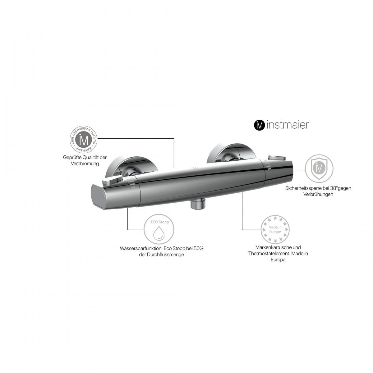 Duschthermostat T1, Chrom