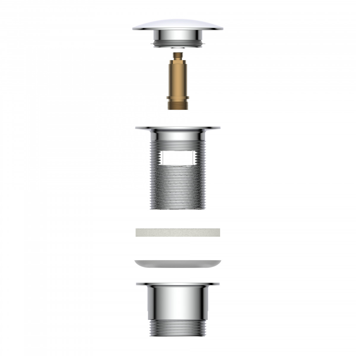 Ablaufventil DAV-1WK, Chrom,1 1/4" x 65 mm