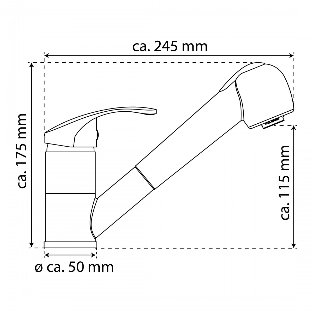 Küchenarmatur K2, Chrom, Hochdruck