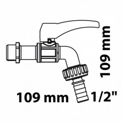 Kugel-Auslaufhahn 1/2\"AG x 3/4\"AG x 1/2\"T, erhöhte Frostresistenz"