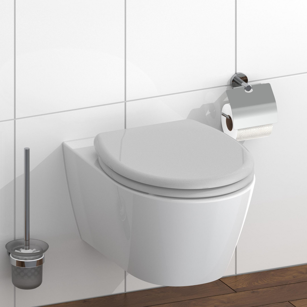 Duroplast WC-Sitz GREY, mit Absenkautomatik und Schnellverschluss