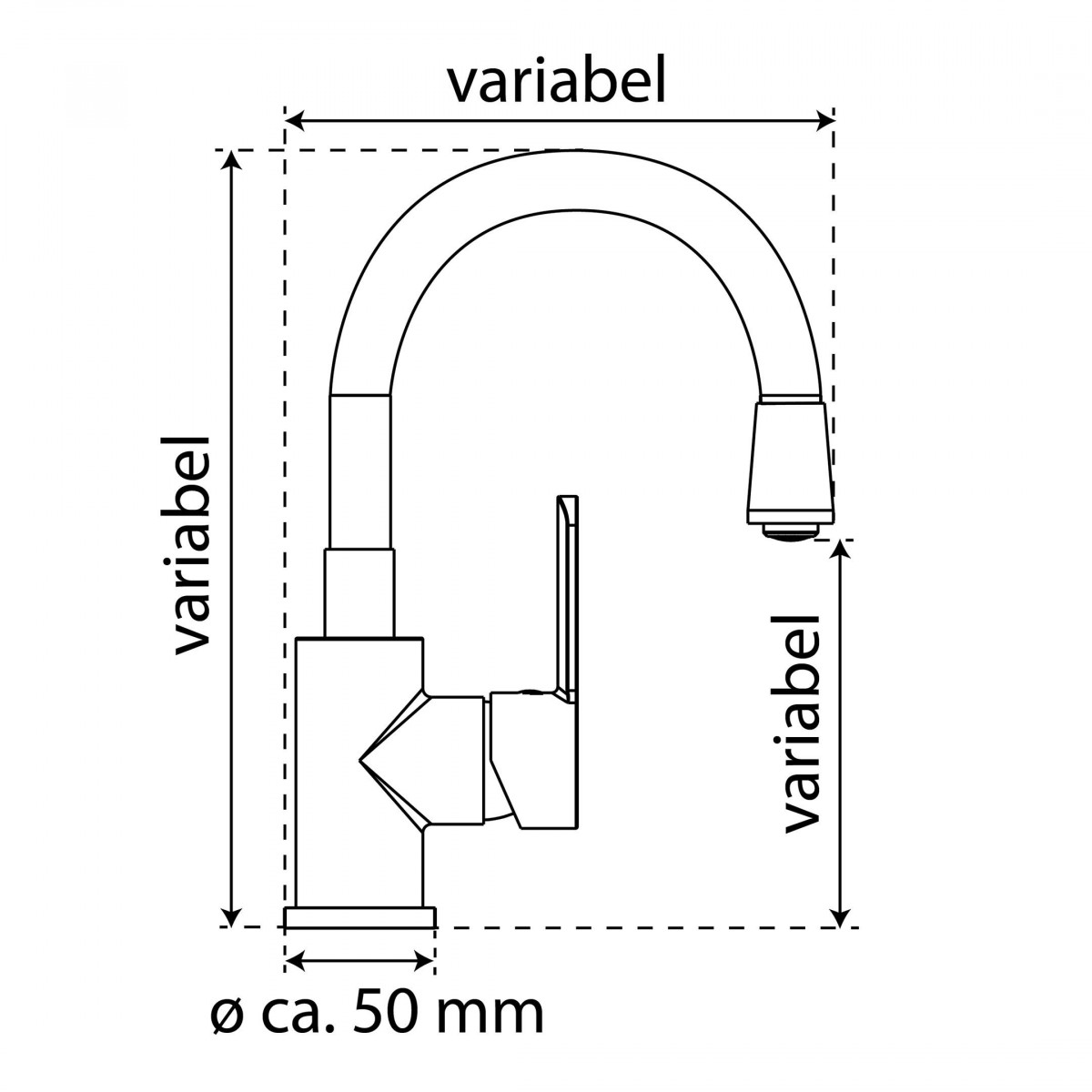 Waschtischarmatur FLEXO, Chrom/Weiß