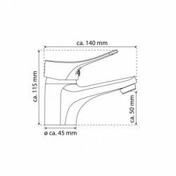 Waschtischarmatur VERONA, Badarmatur, Einhebelmischer mit Ablaufgarnitur, Chrom