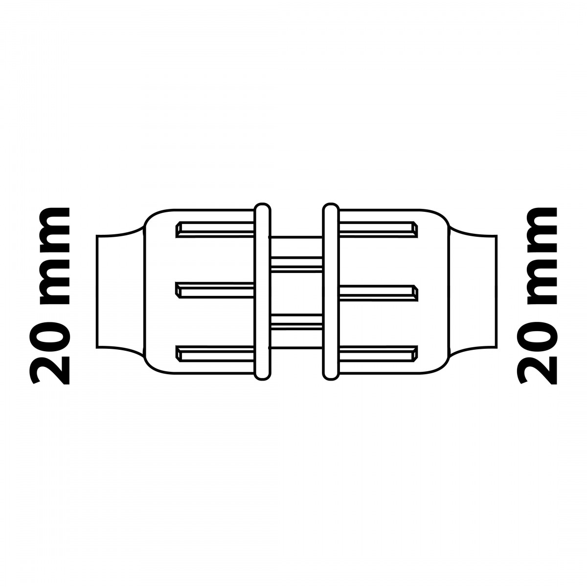 Verbindungsstück, 20 mm, Klemmfitting für HDPE