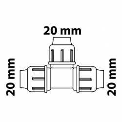 T-Stück, 20 mm, Klemmfitting für HDPE