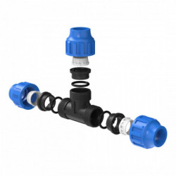 T-Stück, 32 mm, Klemmfitting für HDPE