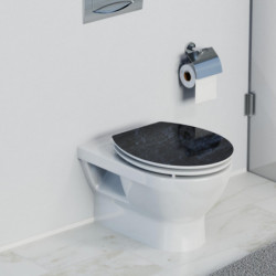 MDF High Gloss WC-Sitz BLACK STONE, mit Absenkautomatik