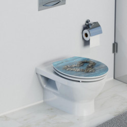 MDF High Gloss WC-Sitz mit Herz Motiv, SHELL HEART, mit Absenkautomatik