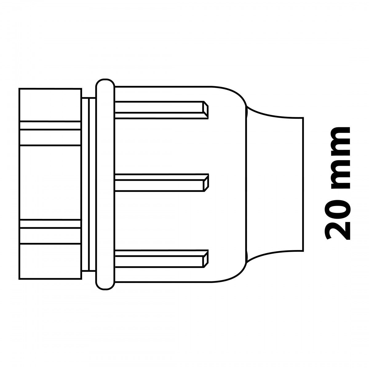 Fitting Endstück, 20 mm, Klemmfitting für HDPE