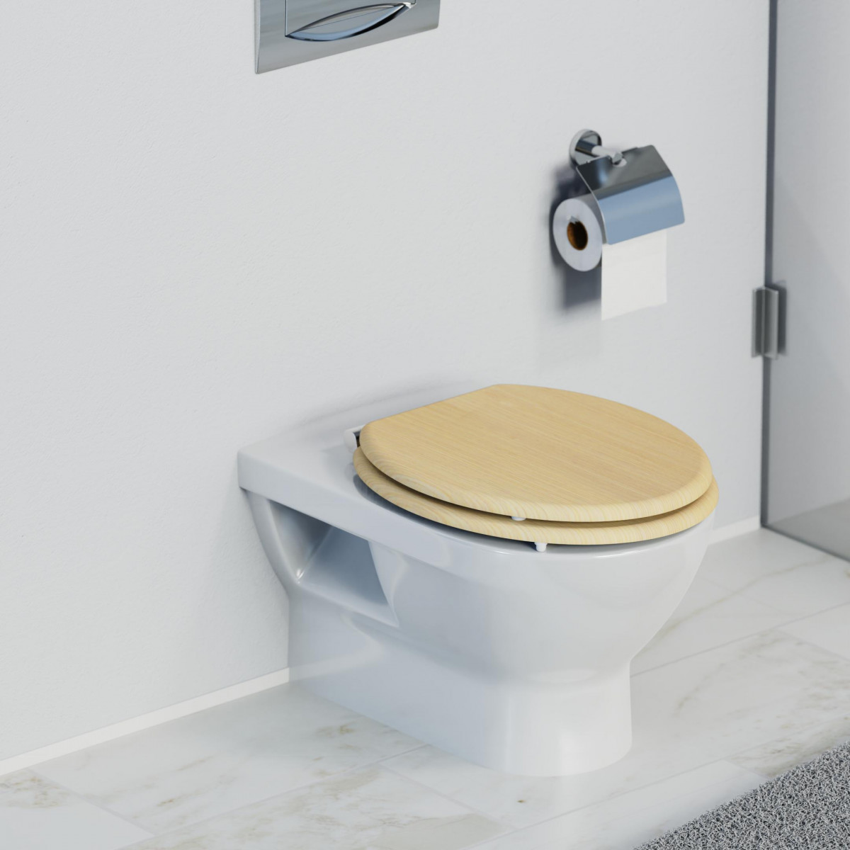 MDF WC-Sitz NATURAL WOOD, mit Absenkautomatik