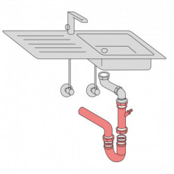 ECO-SAVE KS Flex-Spülen-Röhrensiphon, Grau