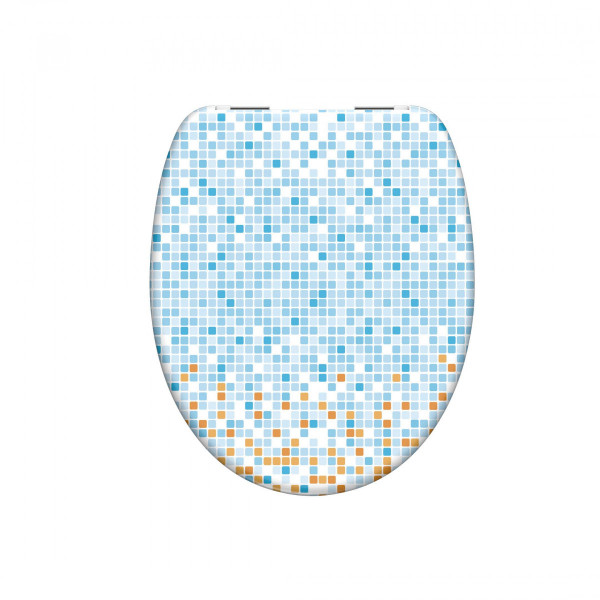 Duroplast WC-Sitz MOSAIK BLAU-ORANGE, mit Absenkautomatik Duroplast WC-Sitz MOSAIK BLAU-ORANGE, mit Absenkautomatik