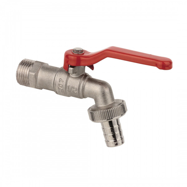 Kugel-Auslaufhahn 1/2\"AG x 3/4\"AG x 1/2T" Kugel-Auslaufhahn 1/2\"AG x 3/4\"AG x 1/2T"