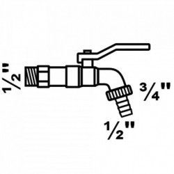 Kugel-Auslaufhahn 1/2\"AG x 3/4\"AG x 1/2T"