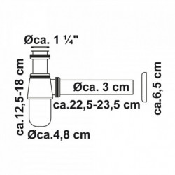 Flaschensiphon, Chrom, 1 1/4\" x 32 mm, Siphons, wasseranschluss"