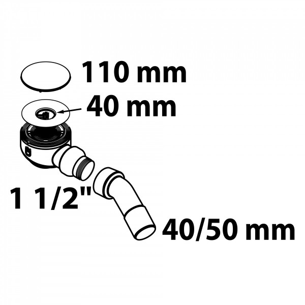 Dusch-und Wannenablauf 90mm, Chrom Dusch-und Wannenablauf 90mm, Chrom